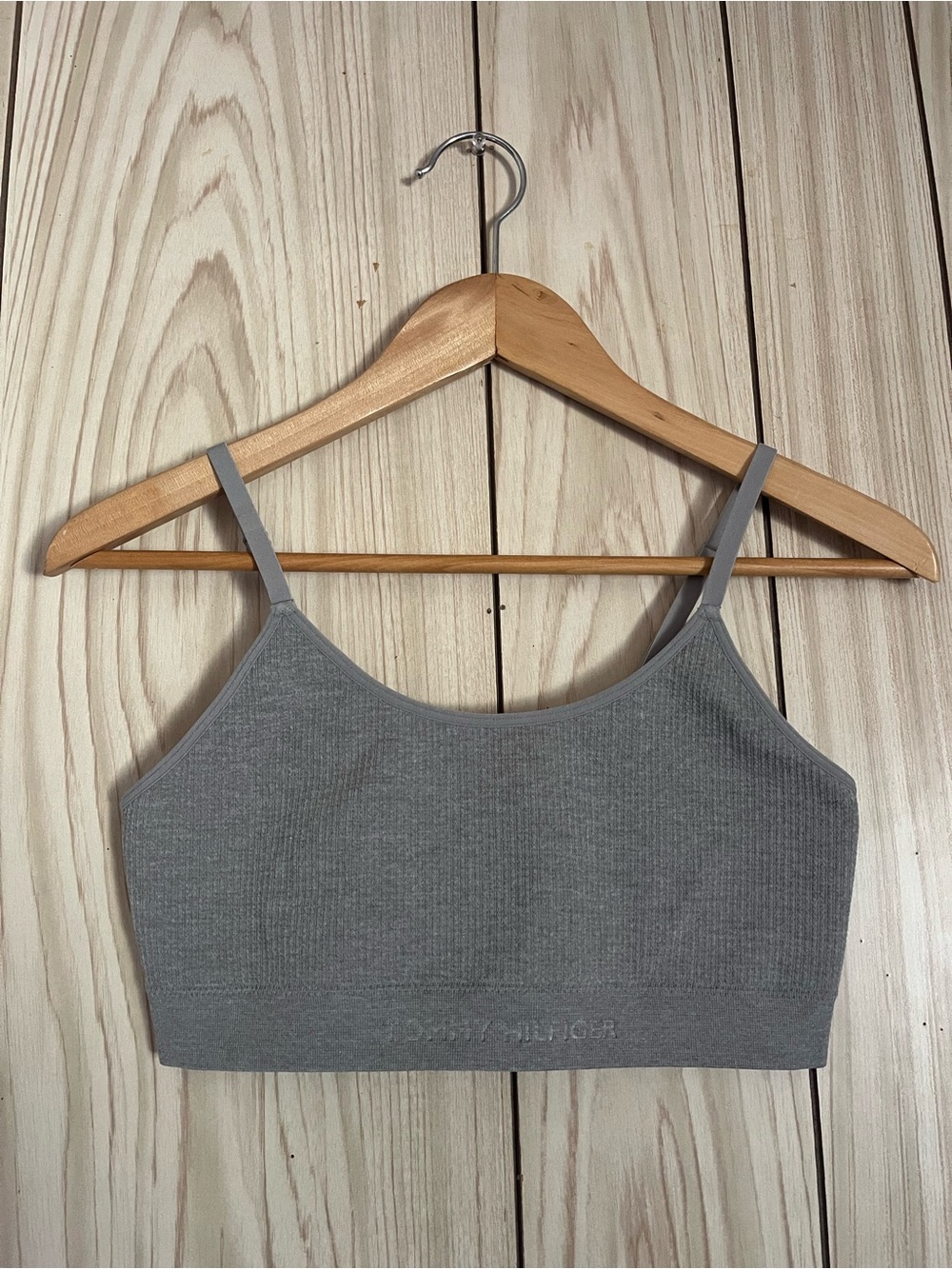 Tommy Hilfiger Light Gray Ribbed Seamless Bralette
